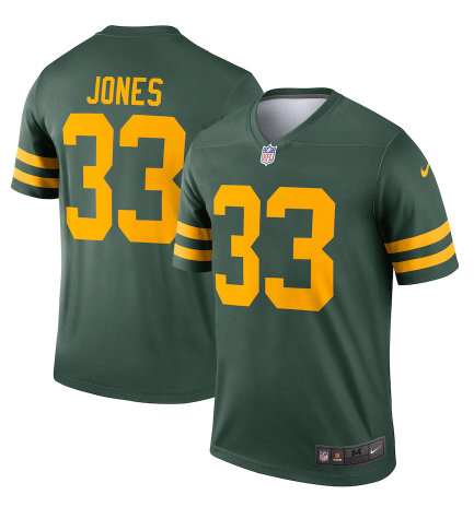 Men's Green Bay Packers #33 Aaron Jones 2021 Green Legend Stitched Football Jersey Men's Green Bay Packers #33 Aaron Jones 2021 Green Legend Stitched Football Jersey
